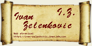 Ivan Zelenković vizit kartica